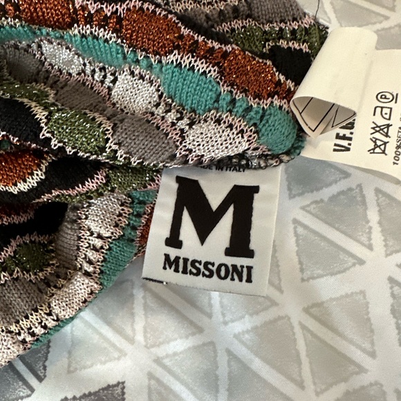 Missoni Metallic Mix Media Silk Dress w Wide leg Sleeves - Picture 14 of 14